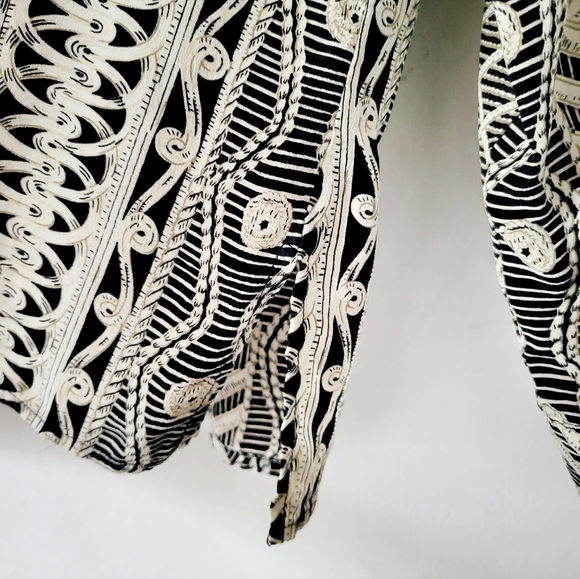 Vintage Tess 100% Silk Abstract Print Button Down Blouse Size L - Picture 6 of 12